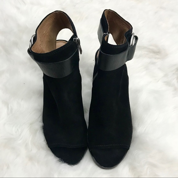 NWOT Frye Danica Harness Suede Peep Toe Booties - Picture 4 of 8